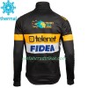 Radbekleidung Radtrikot Langarm + Lang Trägerhose 2017 Telenet Fidea Lions Winter Thermal Fleece N001